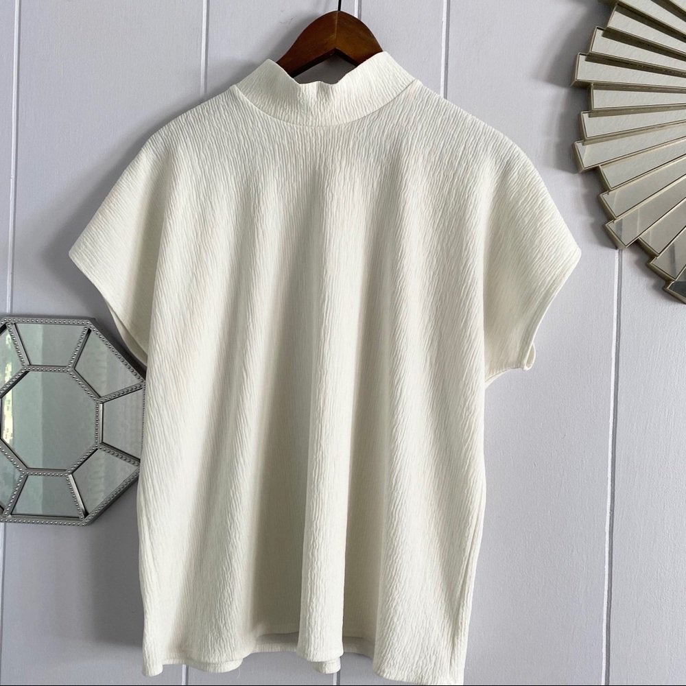 Vintage Turtleneck Wrinkle Blouse M